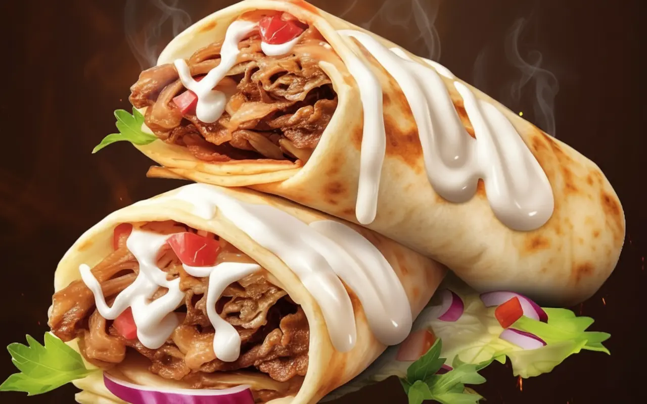 Delicious Chicken Shawarma Wrap at Flame and Bite in Bowness, Calgary, AB